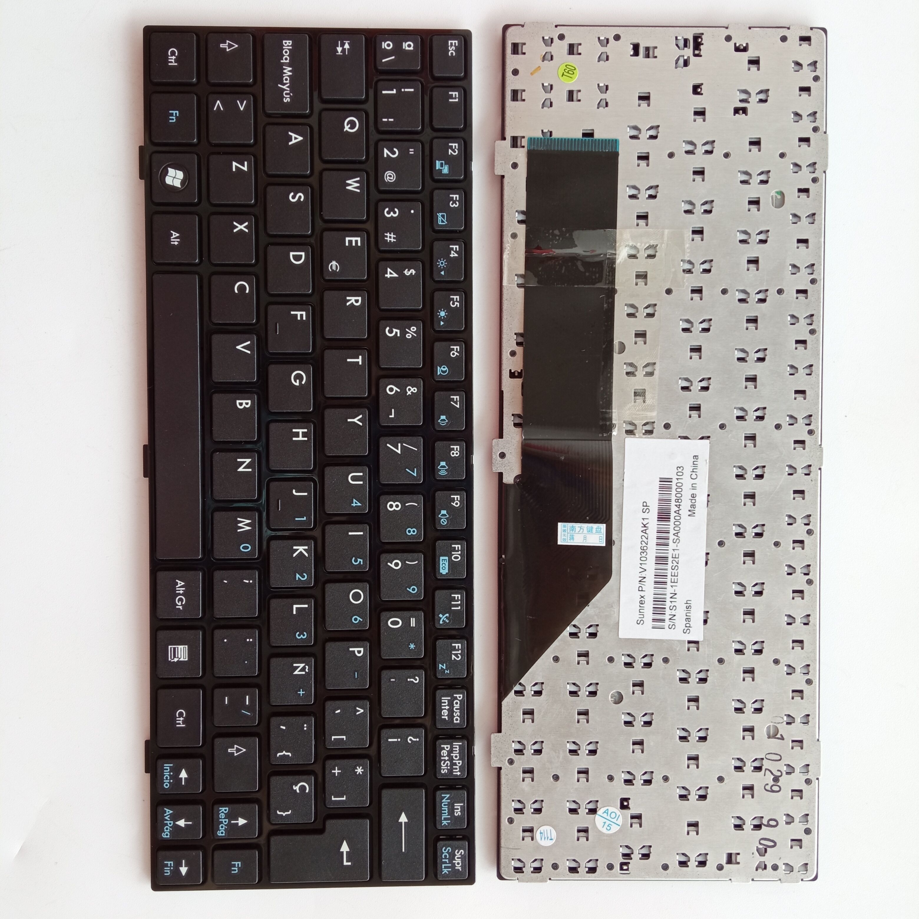 Picture of New Replacement Laptop Keyboard For MSI U135 BLACK FRAME BLACK SP Layout